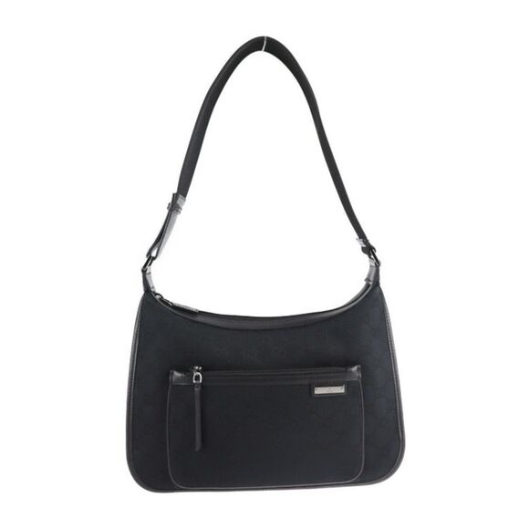 Gucci Handbags - Gucci Canvas Leather Black GG One Shoulder Tote Bag Shoulder Bag